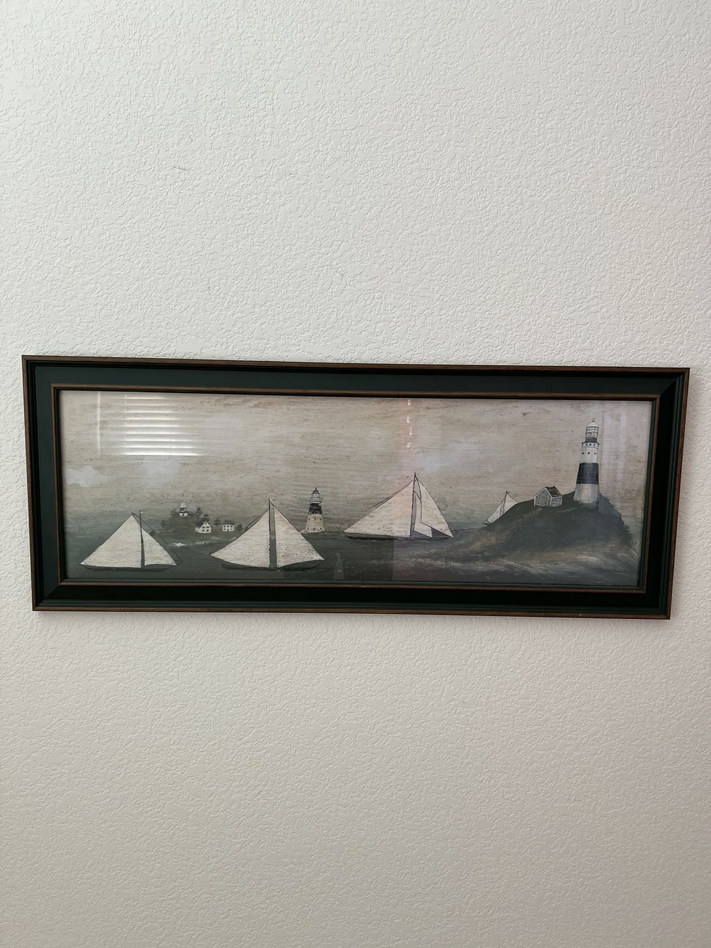 Beautiful Lighthouse and Sailboats Picture 