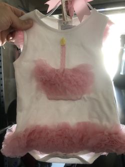 MudPie birthday cupcake onesie