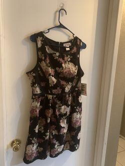 Black and Blush Floral Dress by Three Hearts, Size 13