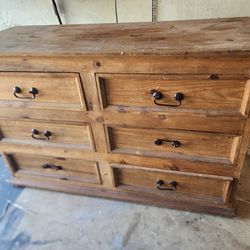 (6) Wooden drawer dresser 56"W -35"H-22.5 depth