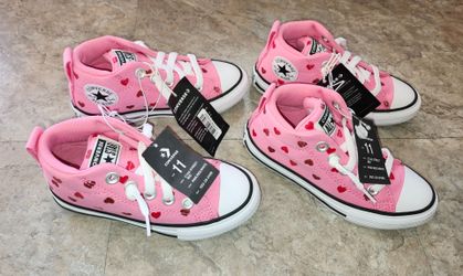 Converse pink heart 💕 shoes new $30 each firm