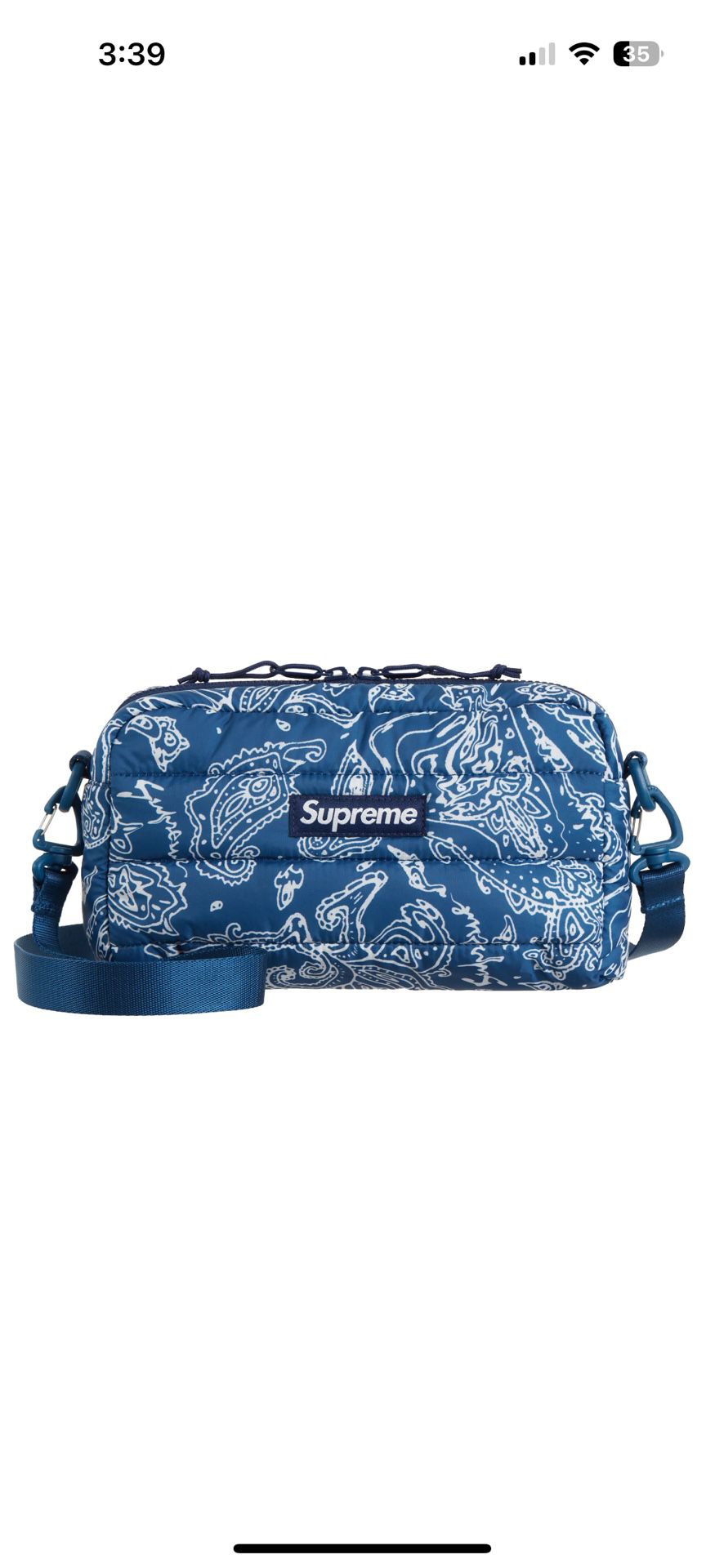 Supreme Puffer Side Bag (Blue paisley)
