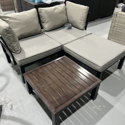 New New Aluminum Patio  Furniture Set for All Weather, Oversized Metal Outdoor Furniture Set with 26” Deep Seating Outdoor 27” Height & 82” Length. Gr