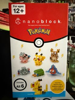 Nanoblock Pokemon Electric Type 6 Figure Set  PIkachu Kawada Building Blocks NEW