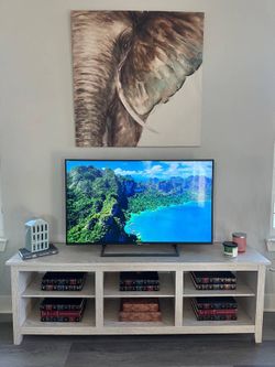 Rustic Cream Farmhouse TV Stand - Elegant & Pretty - Trade or Sell