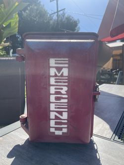 Allen Tel Vintage Cast Aluminum Industrial Red Emergency Call Box