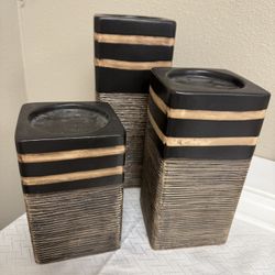Candle brown theme Pillar Decor Set (trio Set Of 3)