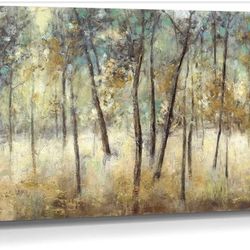 arttitue Tree Painting Wall Art Canvas: Textured Forest Landscape Picture Abstract Hand Painted Nature Print Decor Modern Large Artwork for Office Hom