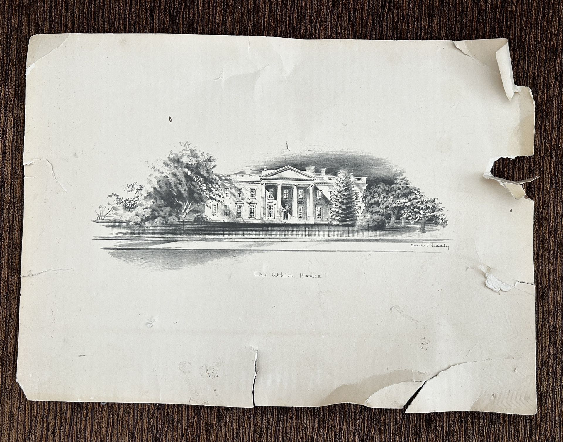 The White House Print by Ernest L Daly