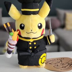 Pikachu Pastry Chef Plush Pokemon Cafe Japan Exclusive 🔥 