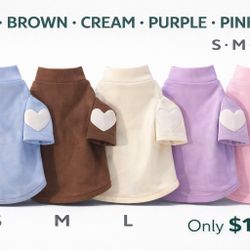 Heart Sleeve Dog Shirt 💕 | Sizes S–XL | $14.99