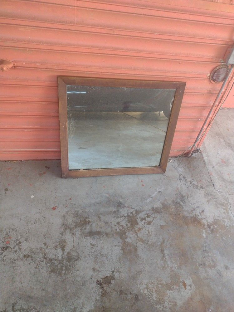 Old Wood Frame Mirror 