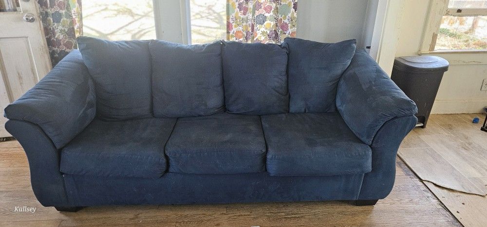 Blue Suede Couch