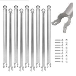 2438: New 18 Pack Chain Link Fence Extension, 25" Fence Extension Height, Galvanized Post Extender for Dogs (1-3/8")
