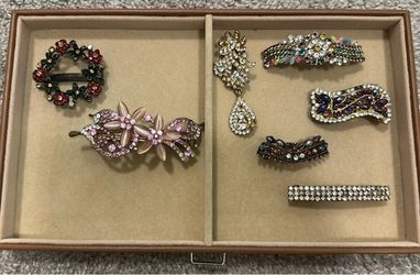 Rhinestone Crystal Hair Clip Brooch Collection and dress brooch