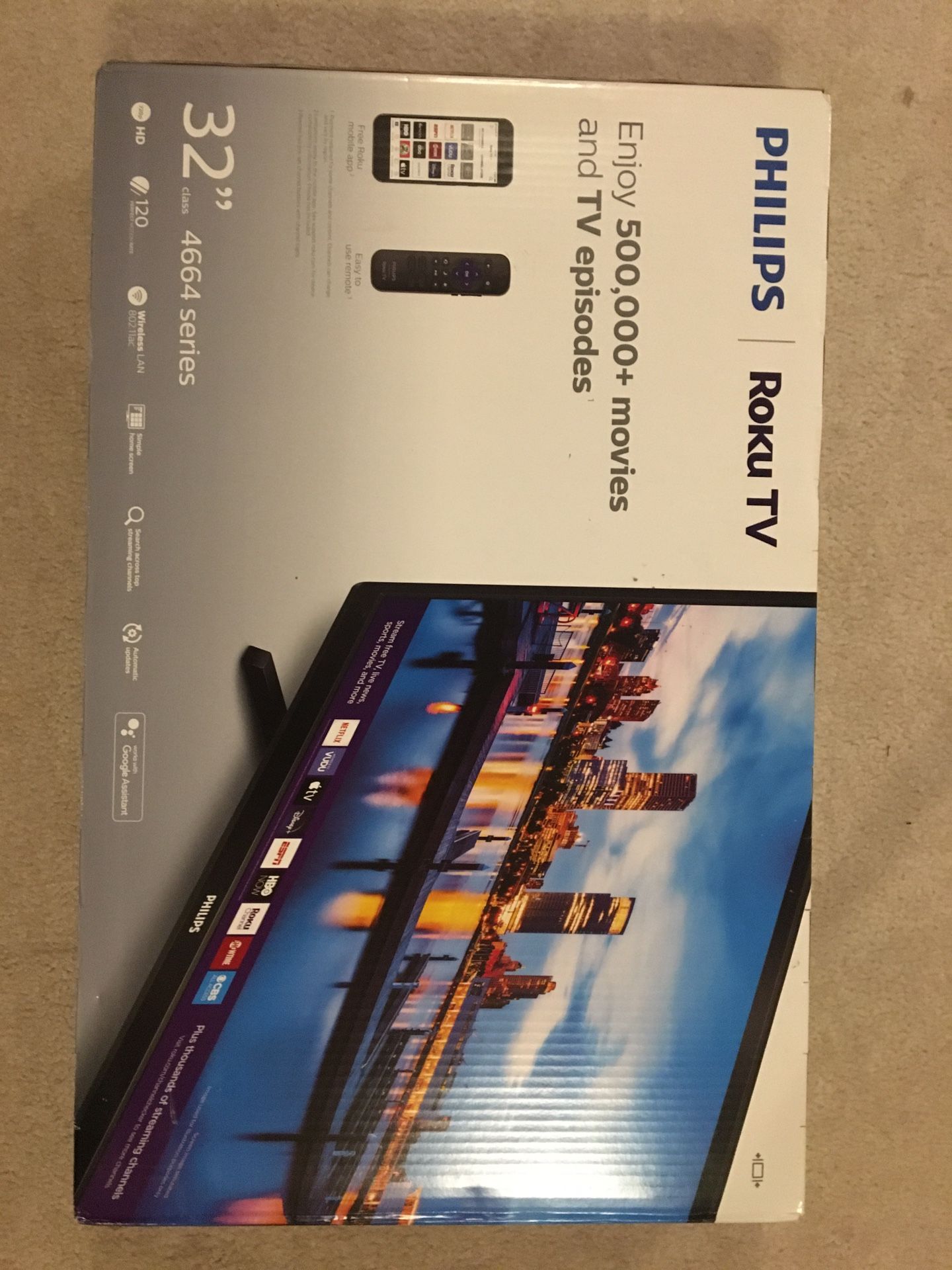 New In Box 32 inch Philips Roku Tv