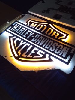 Harley Davidson metal LED light sign