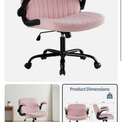 New Pink Office Chair Teddy Fleece READ DESCRIPTION