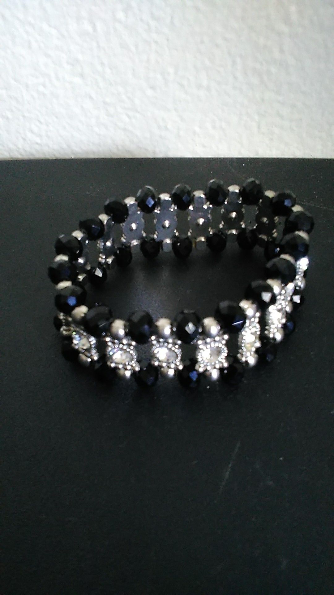 Black and silver bracelet