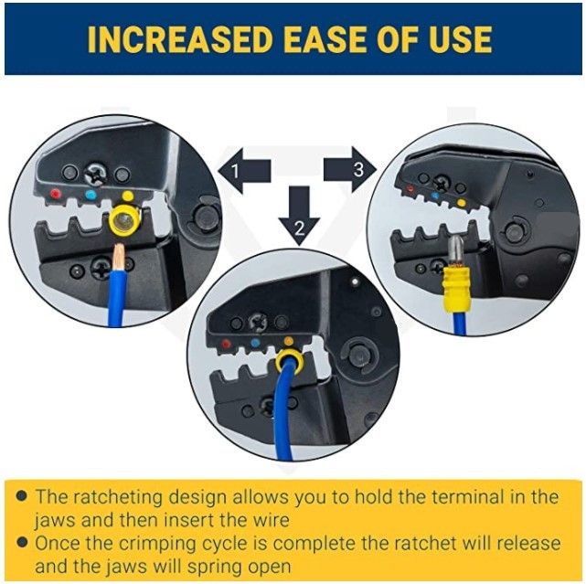 Professional-Grade Ratcheting Wire Crimper for Insulated Terminals