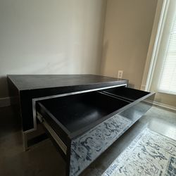 Black And Sliver Coffee Table 
