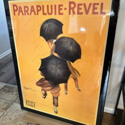 Vintage Oversize Poster On Wood By Leonetto Cappiello 1920 Umbrellas