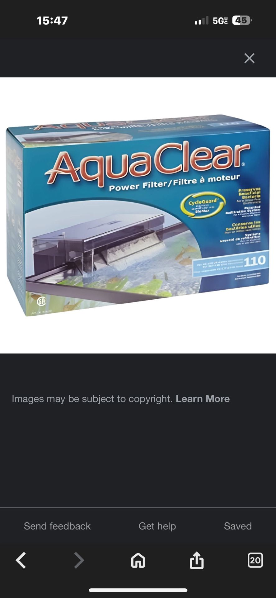 Aquaclear 110 Fish Tank Filter 