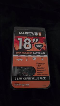 MaxPower 18" Low-Kickback Saw Chain 2-Pack