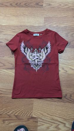 Popular 21 Graphic Tee Cross Wings Print
