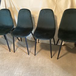 Brand New Dark Green Velvet Dining Chairs 