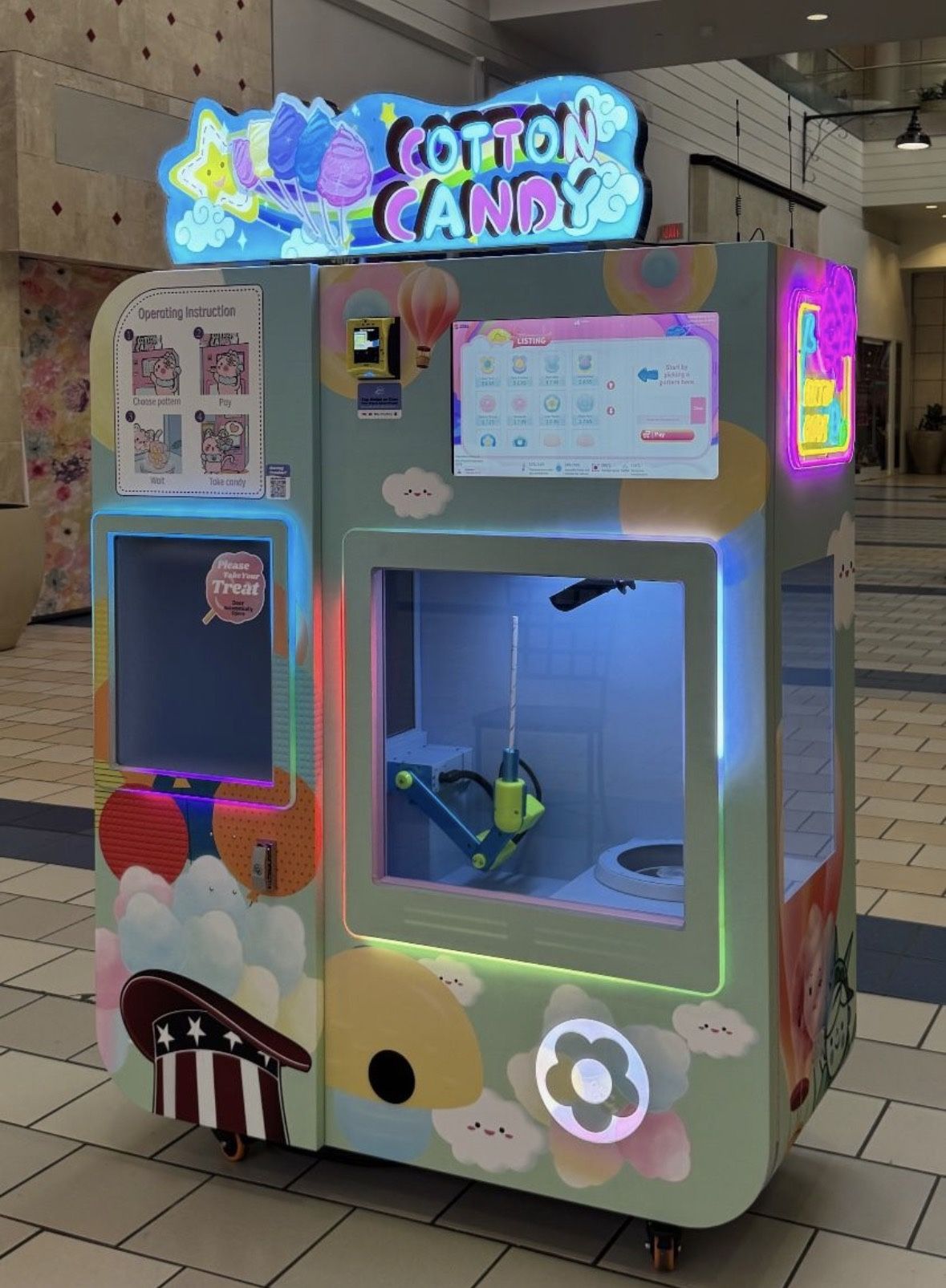 Cotton Candy Kiosk – Automated Vending Machine, Ready to Operate