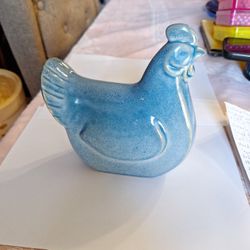 Blue Ceramic Chicken
