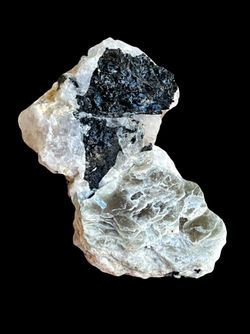 Black Tourmaline Mica And Quartz Specimen. Crystals Gemstones Rocks Minerals