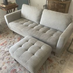 Three Seat Couch  With Ottoman