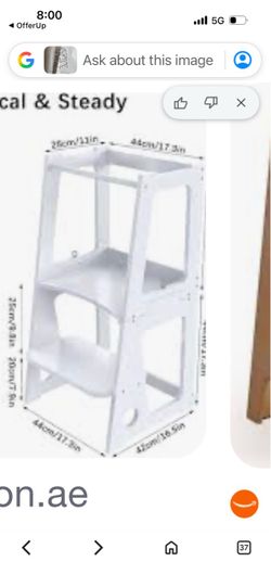 White Wooden Kids Learning Tower Step Stool