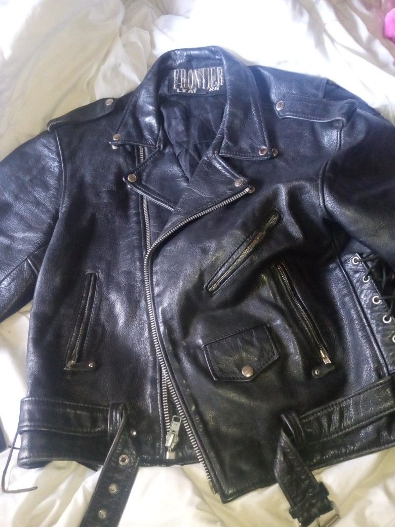 Leather Motorcycle Jacket Size 46