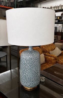 Ceramic Table Lamp with White Drum Shade