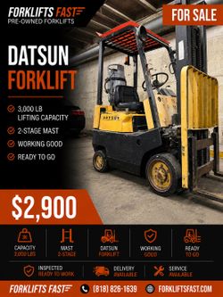 DATSUN forklift 3500 lb capacity ,2 stage working good