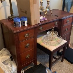 Antique Mahogany Wood Desk / Vanity