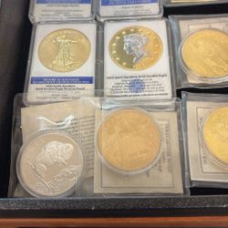 Copper Nickel In Layered 24k Gold Copies Of Collectible Coins