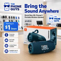 JBL - Charge 6 Portable Wireless Speaker (Brand New) - $1 Down Payment Plan Available