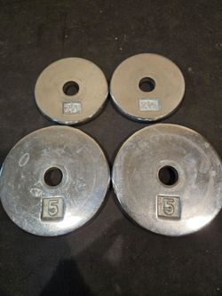 2x 5lb and 2x 2.5lb Chrome Standard 1inch Weight Plates-