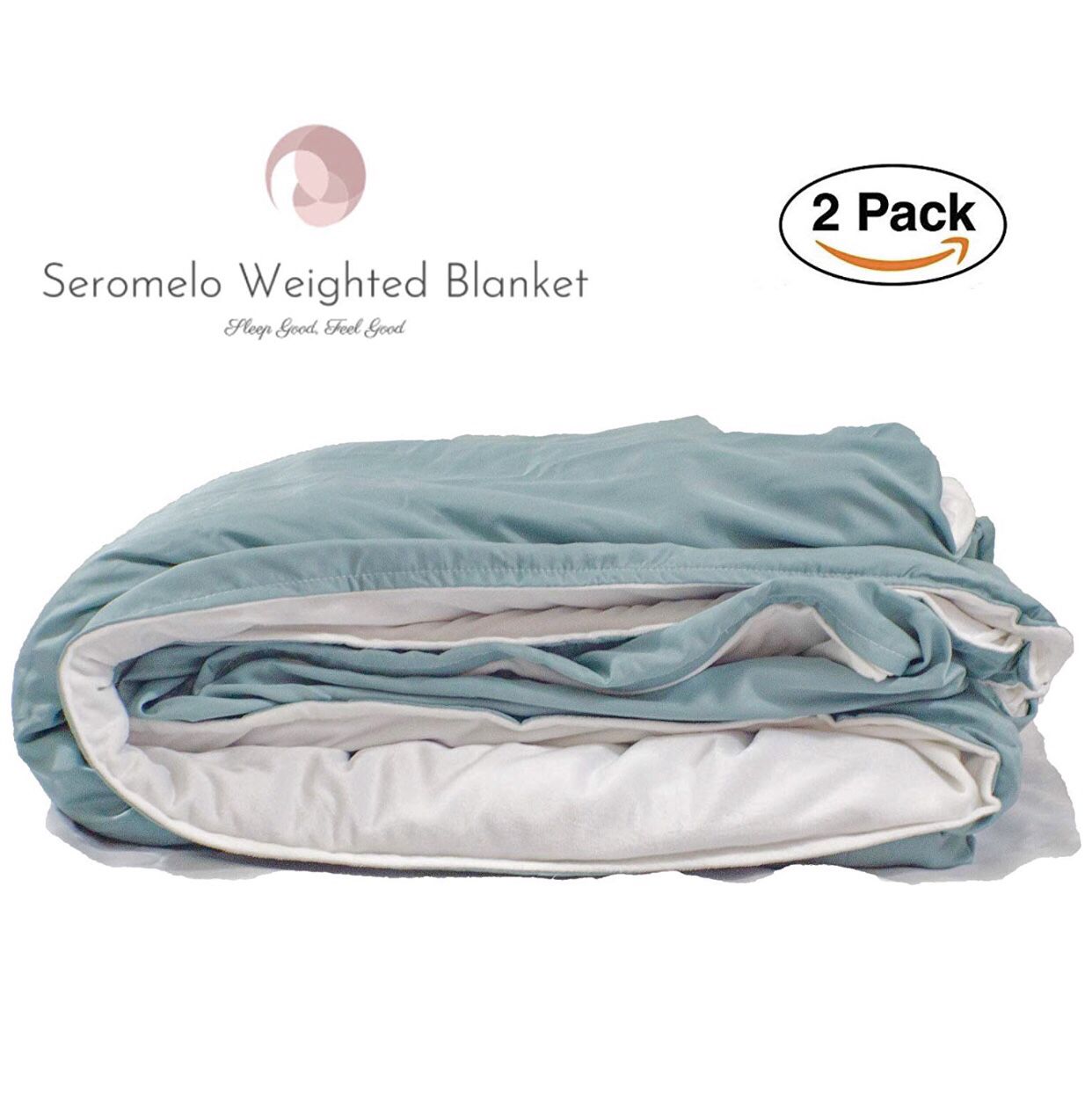 BRAND NEW Sealed Package Weighted Blanket Set | 2-Piece - Seromelo Weighted Blanket 15 lbs 60”x 80” Queen Size | Dual-Sided Bamboo Duvet Cover