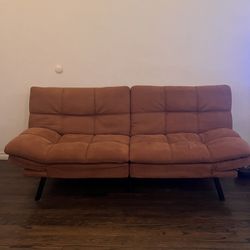 72in Brown Futon Couch