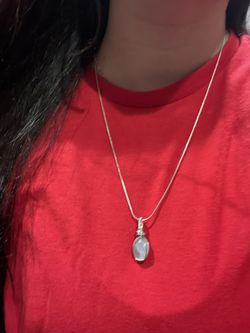 Sterling Silver Aquamarine Handmade Hammered Wire Wrapped Necklace 