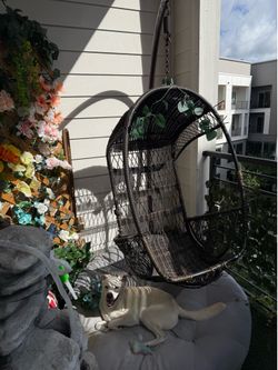 Outdoor Hanging Egg Chair with Stand