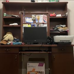 Custom Cherry Wood Computer Desk