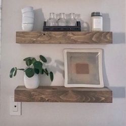 2 Wood Floating Shelves