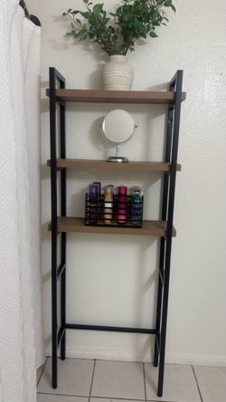 3-Tier Metal and Wood Ladder Shelf