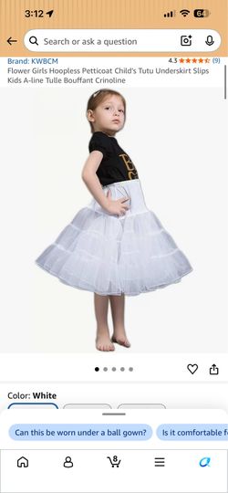 Flower Girls Hoopless Petticoat Child's Tutu